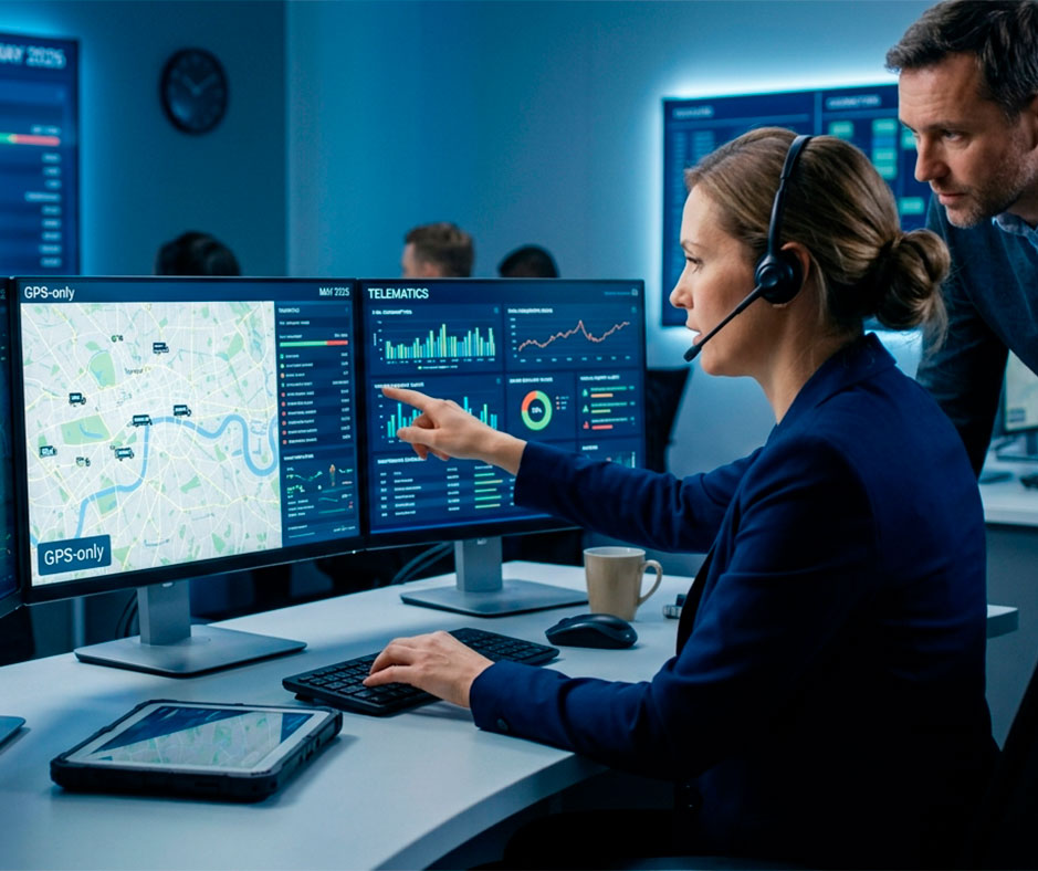 fleet manager che analizza i dati della flotta aziendale